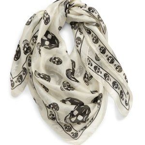 Alexander McQueen Skull Silk Chiffon Scarf